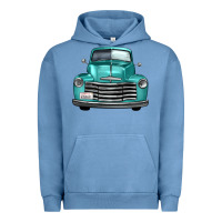 Pigment Pebble Blue western truck front view Urban Hoodie - FaDigitalArtStudio