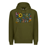 Army Green honor the brave Premium Hoodie - CowhideDigitalArt