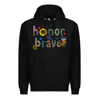 Black honor the brave Premium Hoodie - CowhideDigitalArt
