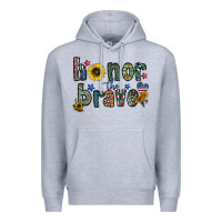 Heather Grey honor the brave Premium Hoodie - CowhideDigitalArt