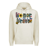 Oatmeal Heather honor the brave Premium Hoodie - CowhideDigitalArt