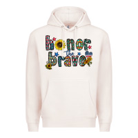 Pale Pink honor the brave Premium Hoodie - CowhideDigitalArt
