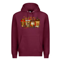 Burgundy lawyer coffee drink Premium Hoodie - RacoonDesign