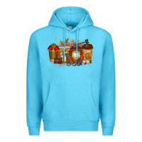 Ocean Blue lawyer coffee drink Premium Hoodie - RacoonDesign