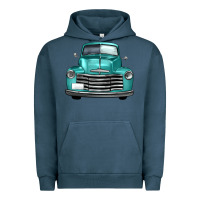 Pigment Midnight Navy western truck front view Urban Hoodie - FaDigitalArtStudio