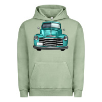 Pigment Oil Green western truck front view Urban Hoodie - FaDigitalArtStudio