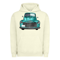 Pigment Pistachio western truck front view Urban Hoodie - FaDigitalArtStudio