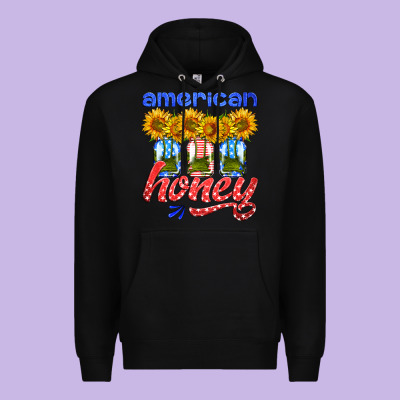 American Honey Sunflower Mason Jar Premium Hoodie Designed By Hra Design Shop