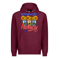 Burgundy american honey sunflower mason jar Premium Hoodie - HRA Design Shop