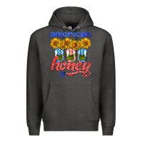 Charcoal Heather american honey sunflower mason jar Premium Hoodie - HRA Design Shop