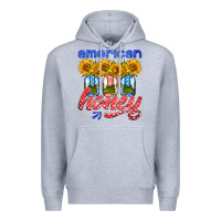 Heather Grey american honey sunflower mason jar Premium Hoodie - HRA Design Shop