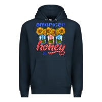 Navy american honey sunflower mason jar Premium Hoodie - HRA Design Shop