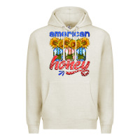 Oatmeal Heather american honey sunflower mason jar Premium Hoodie - HRA Design Shop