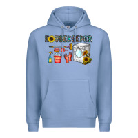 Colony Blue housekeeper Premium Hoodie - CowhideDigitalArt