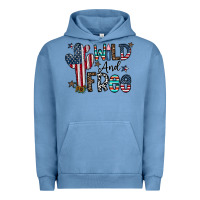 Pigment Pebble Blue wild and free Urban Hoodie - CowhideDigitalArt