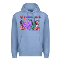 Colony Blue let all that you do be done in love Premium Hoodie - RacoonDesign
