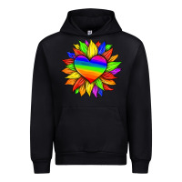 Black lgbtq color heart and sunflower Urban Hoodie - HRA Design Shop