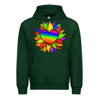 Forest Green lgbtq color heart and sunflower Urban Hoodie - HRA Design Shop