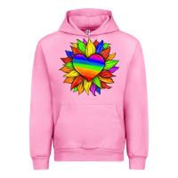 Fuchsia Pink lgbtq color heart and sunflower Urban Hoodie - HRA Design Shop
