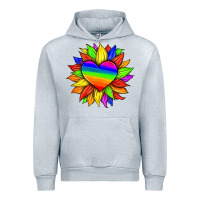 Heather Grey lgbtq color heart and sunflower Urban Hoodie - HRA Design Shop