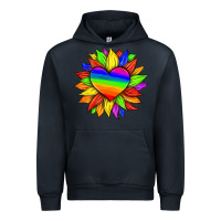 Navy lgbtq color heart and sunflower Urban Hoodie - HRA Design Shop