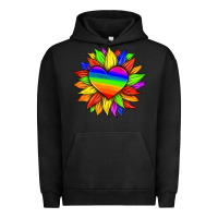 Pigment Black lgbtq color heart and sunflower Urban Hoodie - HRA Design Shop