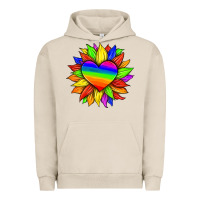 Pigment French Oak lgbtq color heart and sunflower Urban Hoodie - HRA Design Shop