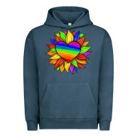 Pigment Midnight Navy lgbtq color heart and sunflower Urban Hoodie - HRA Design Shop
