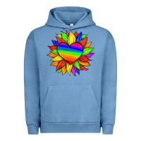 Pigment Pebble Blue lgbtq color heart and sunflower Urban Hoodie - HRA Design Shop