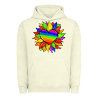 Pigment Pistachio lgbtq color heart and sunflower Urban Hoodie - HRA Design Shop