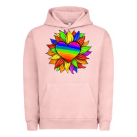 Pigment Salmon lgbtq color heart and sunflower Urban Hoodie - HRA Design Shop