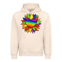 Sandshell lgbtq color heart and sunflower Urban Hoodie - HRA Design Shop