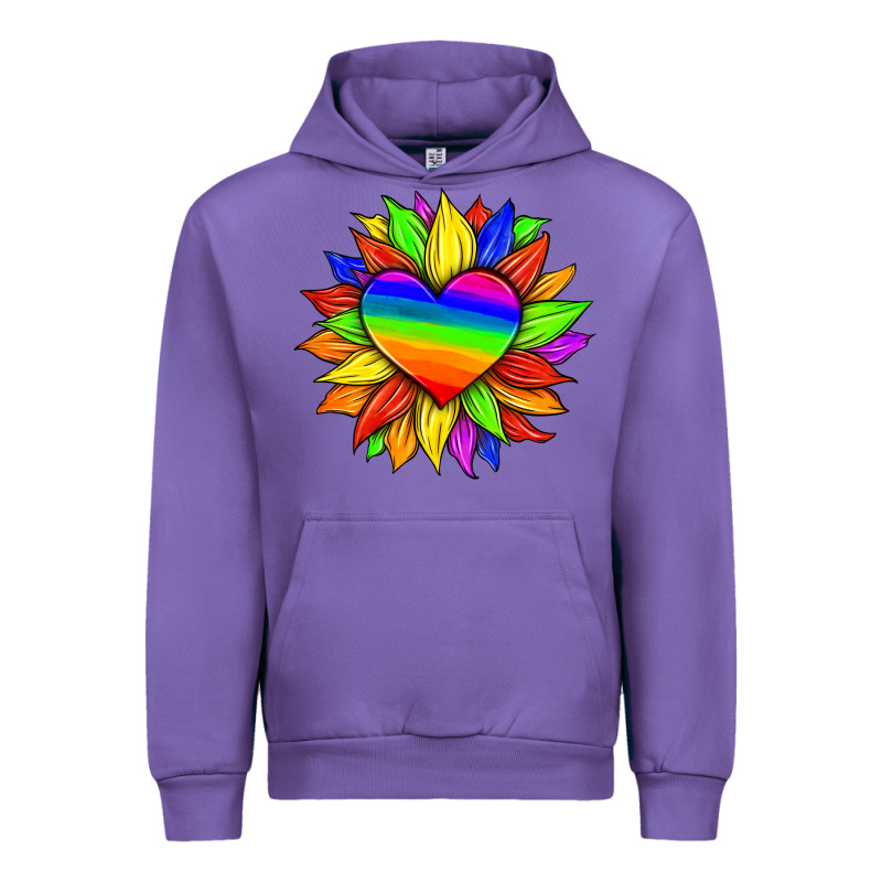 Lgbtq Color Heart And Sunflower Urban Hoodie by HRA Design Shop | Teevron