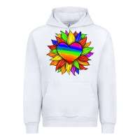 White lgbtq color heart and sunflower Urban Hoodie - HRA Design Shop