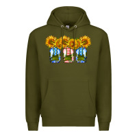 Army Green american sunflower mason jar Premium Hoodie - HRA Design Shop