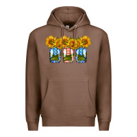 American Sunflower Mason Jar Premium Hoodie | Teevron