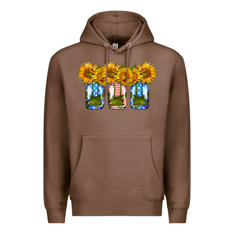 American Sunflower Mason Jar Premium Hoodie by HRA Design Shop | Teevron