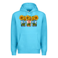 Ocean Blue american sunflower mason jar Premium Hoodie - HRA Design Shop