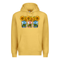 Antique Gold american sunflower mason jar Premium Hoodie - HRA Design Shop