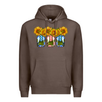 Coffee american sunflower mason jar Premium Hoodie - HRA Design Shop