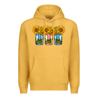 Mustard american sunflower mason jar Premium Hoodie - HRA Design Shop