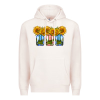 Pale Pink american sunflower mason jar Premium Hoodie - HRA Design Shop