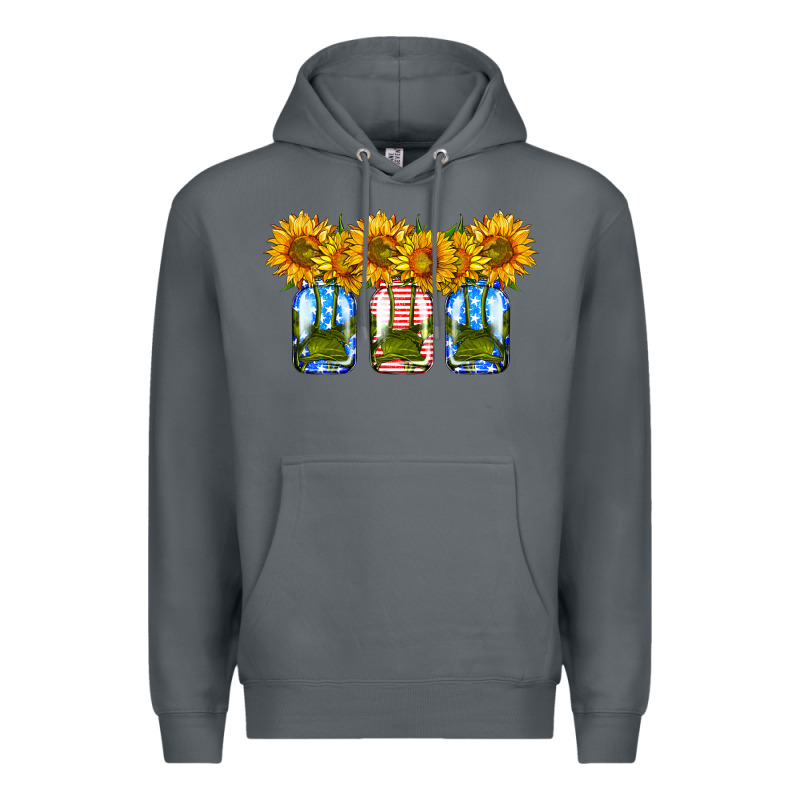 American Sunflower Mason Jar Premium Hoodie by HRA Design Shop | Teevron