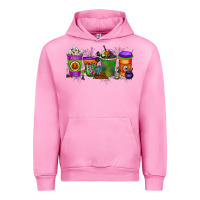 Fuchsia Pink Halloween Coffee Drink Urban Hoodie - RacoonDesign