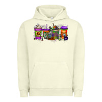 Pigment Pistachio Halloween Coffee Drink Urban Hoodie - RacoonDesign