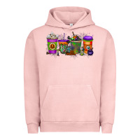 Pigment Salmon Halloween Coffee Drink Urban Hoodie - RacoonDesign