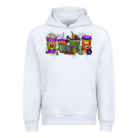 White Halloween Coffee Drink Urban Hoodie - RacoonDesign