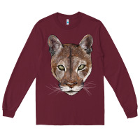 Burgundy florida panther  face Long Sleeve Tee - BarkalooDesign