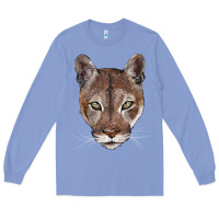 Colony Blue florida panther  face Long Sleeve Tee - BarkalooDesign