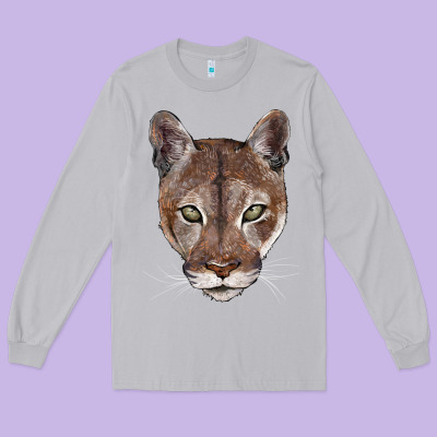 Florida Panther  Face Long Sleeve Tee Designed By Barkaloodesign